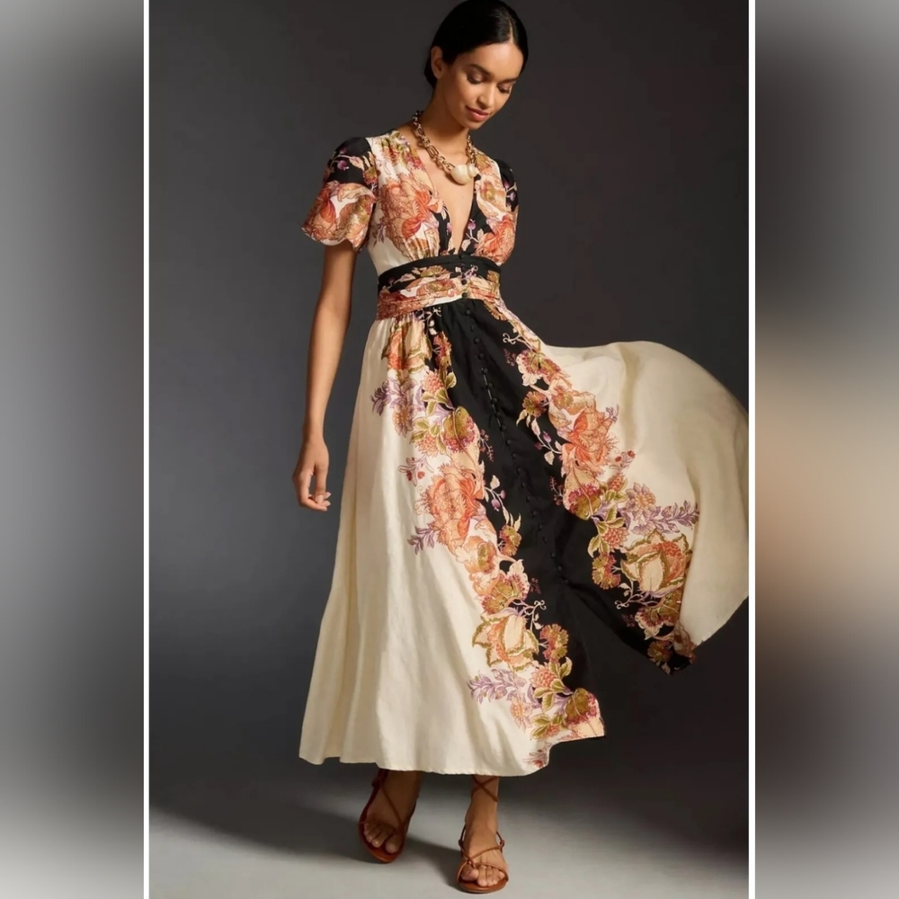 Anthropologie The Katerina Button-Front Dress